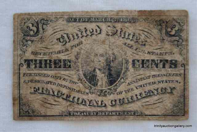 Appraisal: US Fractional Cent Currency NoteUse during and post Civil War