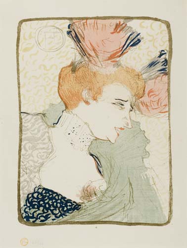 Appraisal: HENRI TOULOUSE-LAUTREC Mademoiselle Marcelle Lender en buste Color lithograph x