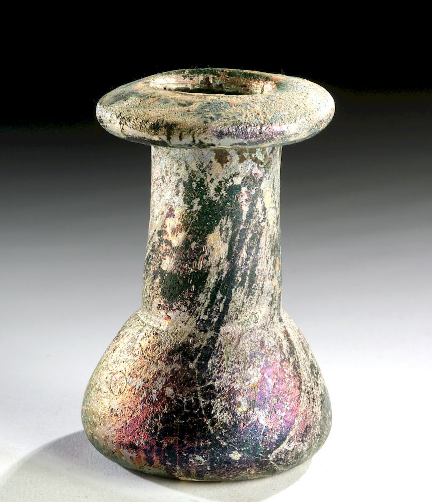 Appraisal: Eastern Mediterranean Glass Unguentarium - Iridescence Eastern Mediterranean ca nd