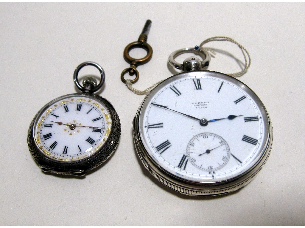 Appraisal: Lot comprising silver pocket watch by J Durden London fully