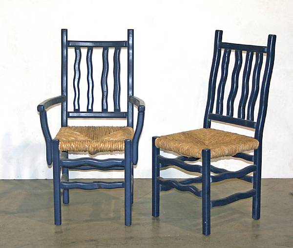 Appraisal: A set of six Provincial painted chairs height in width