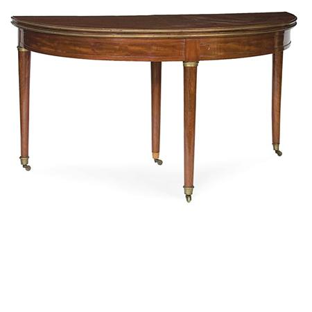 Appraisal: Directoire Brass Bound Mahogany Fold-Over Game Table Estimate -