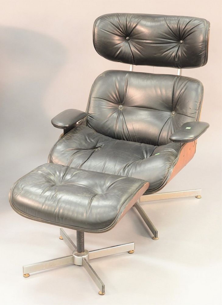 Appraisal: Eames style lounge chair and ottoman Eames style lounge chair