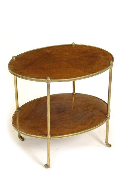 Appraisal: A mahogany and brass two tier table