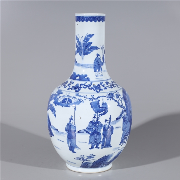 Appraisal: Chinese porcelain blue and white vase with audience scene some