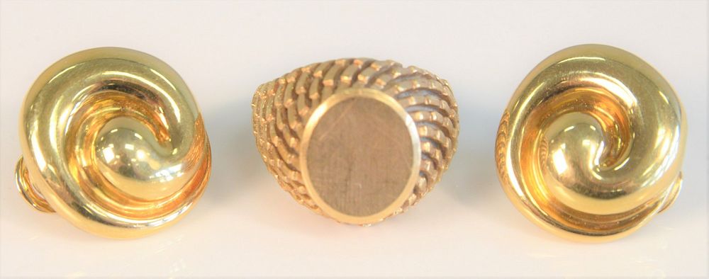 Appraisal: Three piece lot to include Karat Gold Ring no monogram