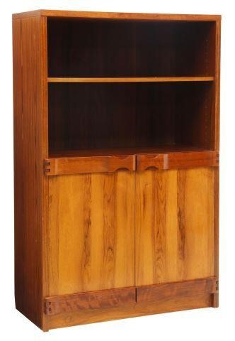 Appraisal: Danish mid-century modern rosewood cabinet c s adjustable-height shelf double-door