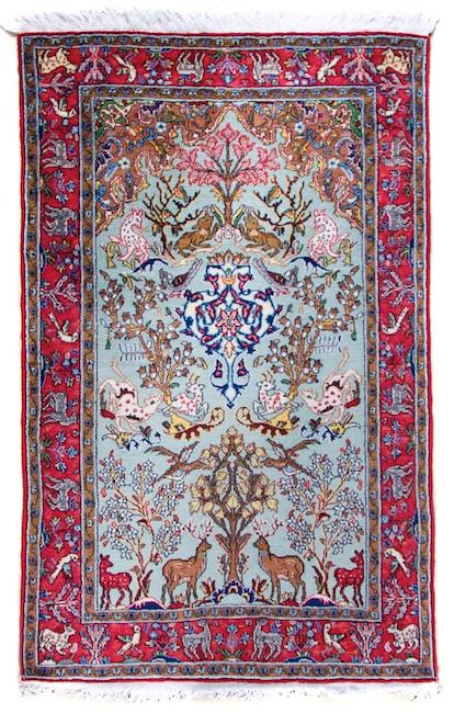 Appraisal: Persian Wool Rug in the tree of life pattern depicting