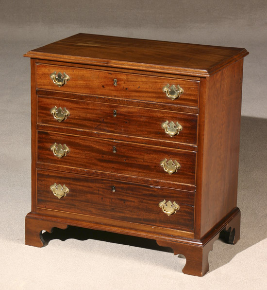 Appraisal: George III Style Mahogany Diminutive Chest of Drawers Last Quarter