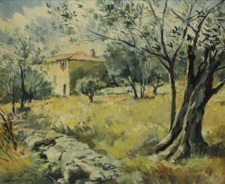 Appraisal: CARDELLA Tony Oil on Canvas Landscape Near Grasse Southern France