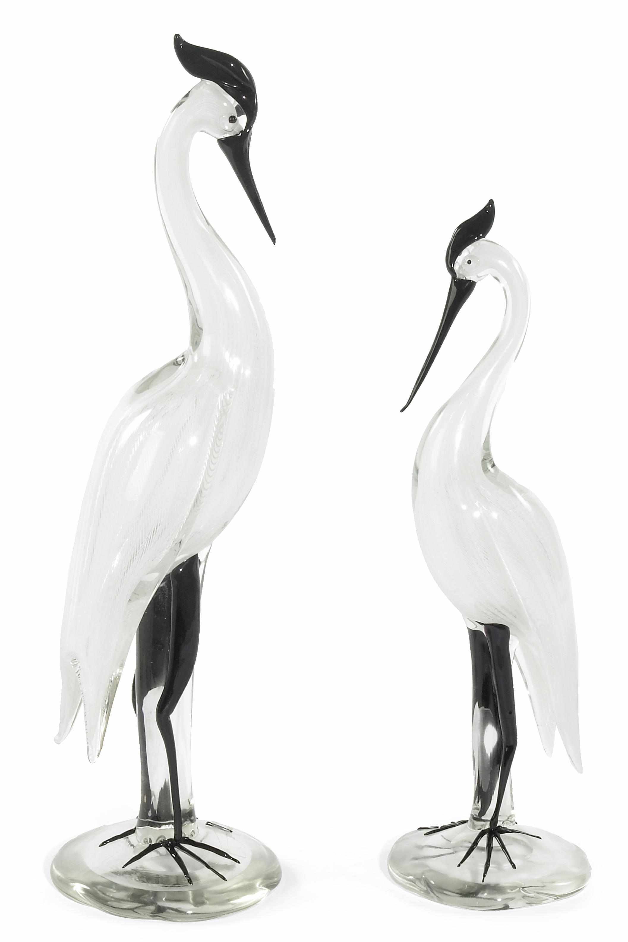 Appraisal: A pair of Venetian glass birds mid th century height