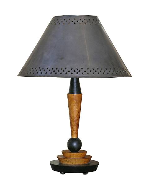 Appraisal: An Italian Art Deco bird's eye maple and ebonized wood