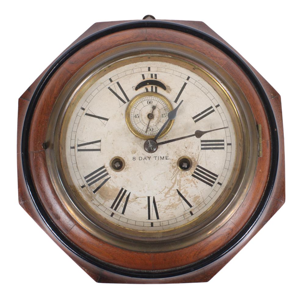 Appraisal: ANSONIA CLOCK CO EIGHT DAY LEVER WALL CLOCK WITH OCTAGONAL