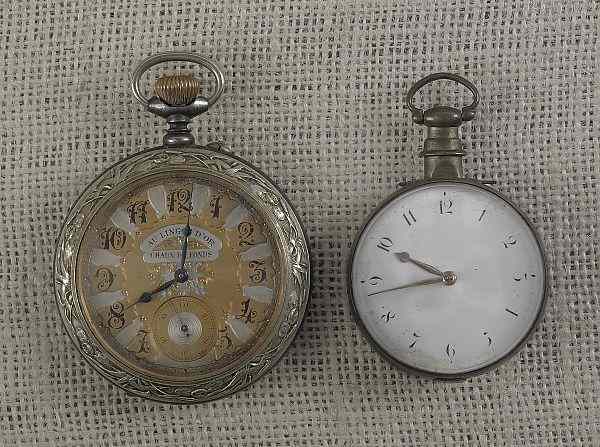 Appraisal: Two pocket watches one coin silver inscribed Robt Bartliff Walton