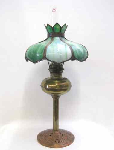 Appraisal: RAYO AMERICAN OIL TABLE LAMP the shade bent panels of