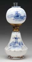 Appraisal: PAIRPOINT DELFT MINI LAMP S - Paneled WMG with Delft