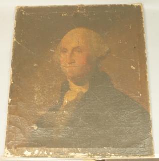 Appraisal: Early Antique Oil Painting George Washington Port Early Antique Oil