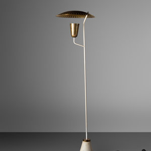 Appraisal: Italian Mid- th Century Floor Lamp brass enameled steel marble