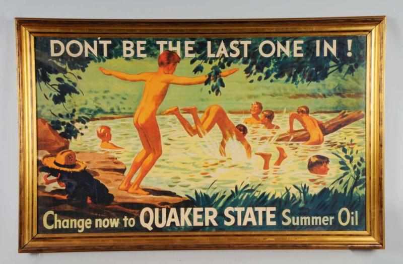 Appraisal: Quaker State Poster Description Circa s to s Nicely framed