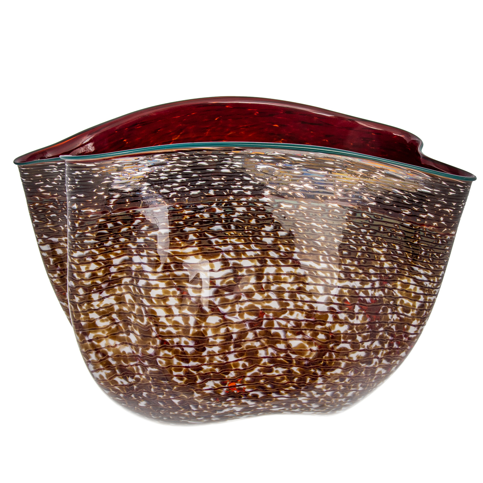 Appraisal: DALE CHIHULY BROWN MACCHIA BOWL GLASS American b Free form