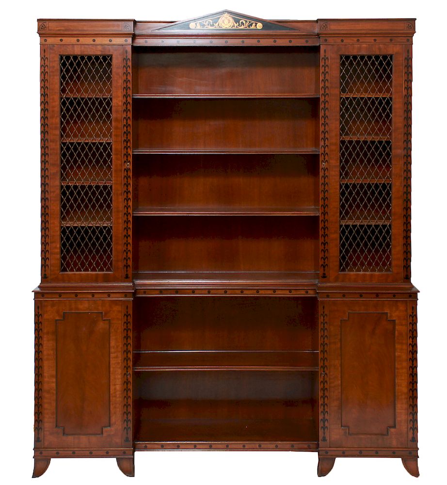 Appraisal: Adams Style Neoclassical -Pc Breakfront Cabinet Adams style Neoclassical two-piece