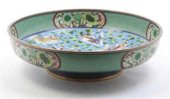 Appraisal: A Japanese Cloisonne Enamel Center Bowl of circular footed form