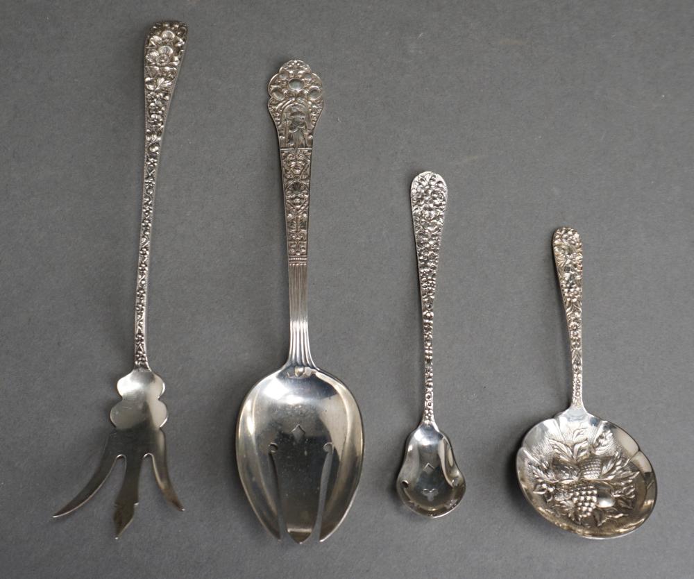 Appraisal: Gorham Sterling Silver 'Medici-Old' Serving Fork and Three Assorted Baltimore