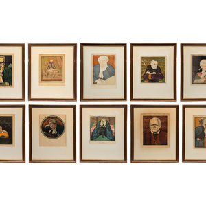 Appraisal: A Set of Ten Lithograph Caricatures of British Lawyers and