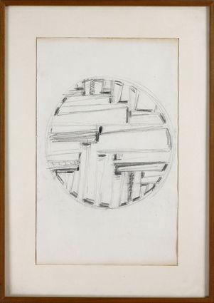 Appraisal: FRITZ GLARNER - TONDO Graphite on paper x in with