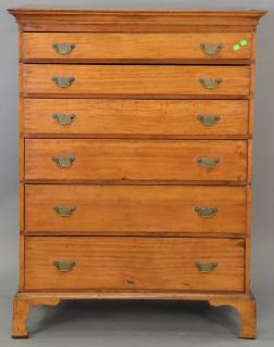 Appraisal: Chippendale tall chest having six graduated drawers over bracket feet