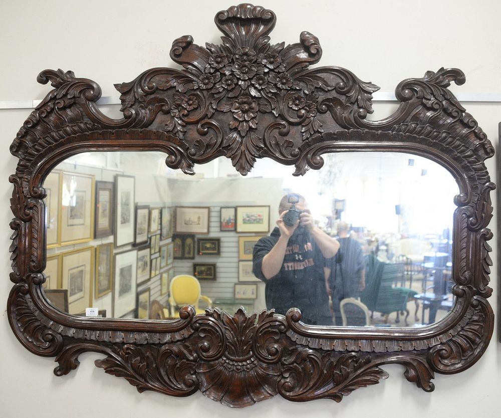 Appraisal: Large French Style Mirror with carved frame height inches width