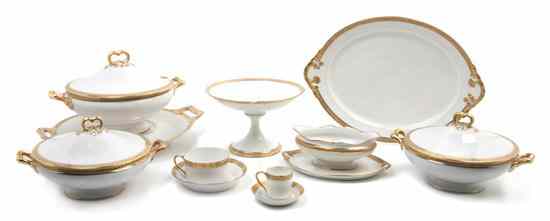 Appraisal: A Limoges Partial Dinner Service having gilt borders comprising an