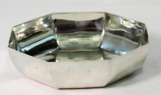 Appraisal: Small Tiffany Sterling Hexagonal Bowl With shallow sides one of