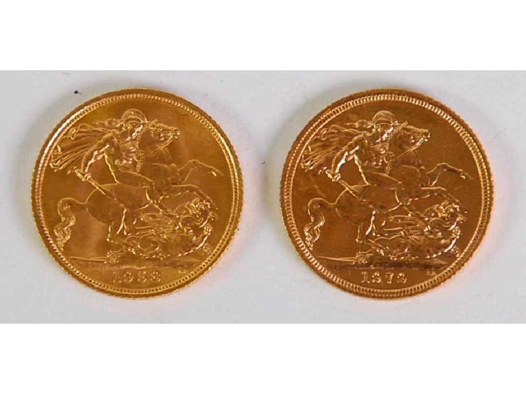 Appraisal: TWO ELIZABETH II GOLD SOVEREIGNS AND