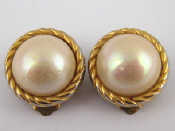 Appraisal: A pair of faux pearl costume earrings by Christian Dior