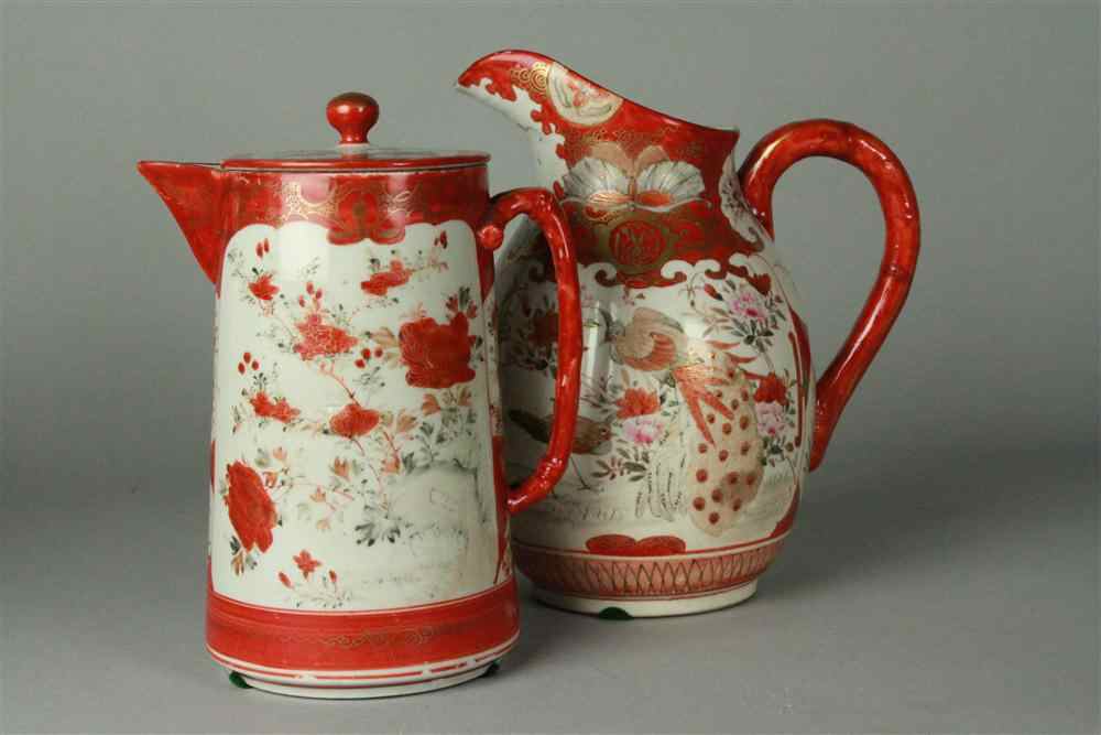 Appraisal: JAPANESE KUTANI PORCELAIN COFFEE POT AND PITCHER TH CENTURY both