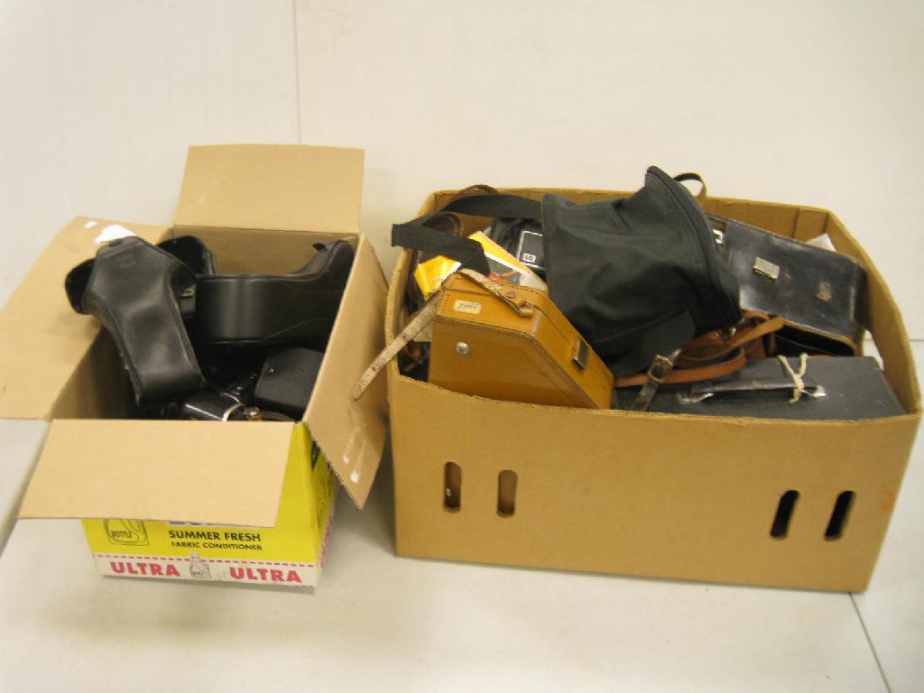 Appraisal: Two boxes of Cameras including a Zenit B Practica Prinzflex