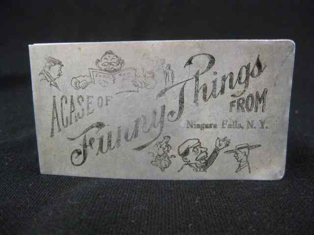 Appraisal: Victorian Aluminum ''Case of Funny Things'' comical images on aluminum