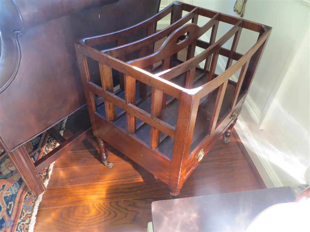 Appraisal: ENGLISH REGENCY MAHOGANY CANTERBURY CIRCA having a slotted and shaped