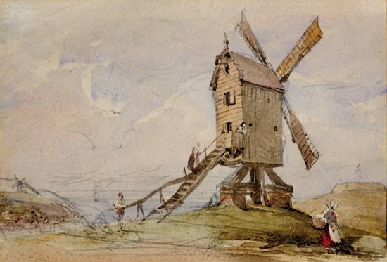 Appraisal: Continental school late th early th century WINDMILL ON SHORE