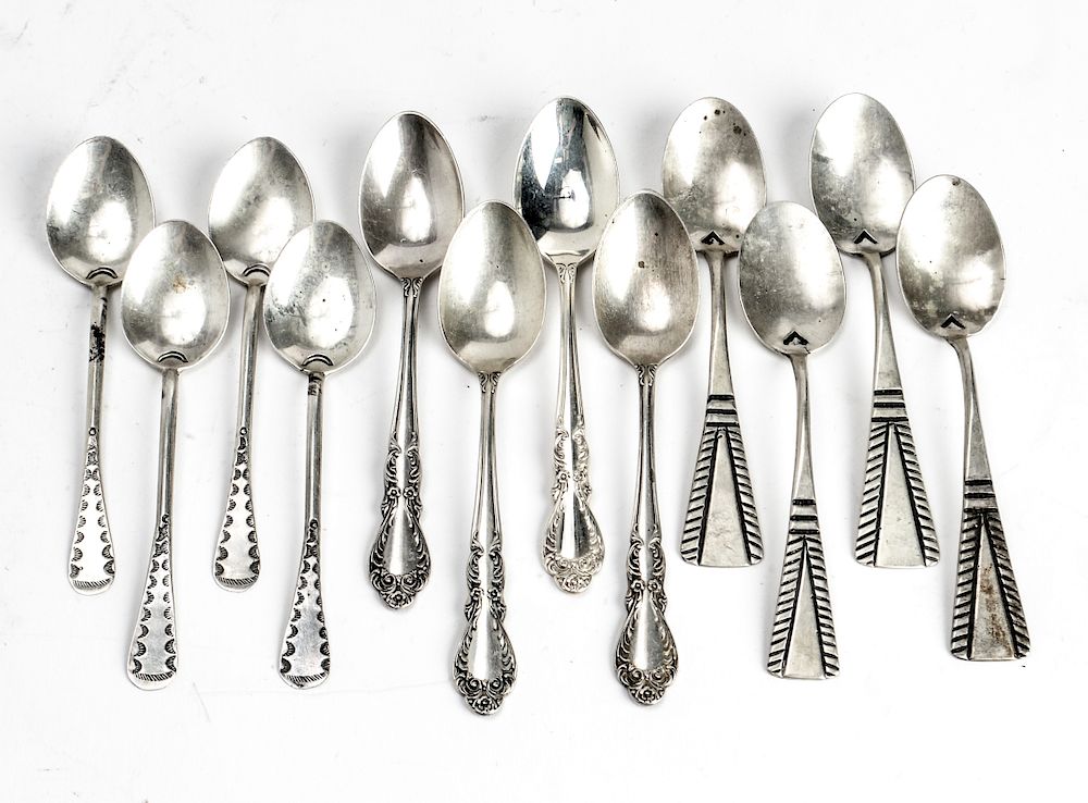 Appraisal: Silver Demitasse Spoons Group of Group of silver demitasse spoons