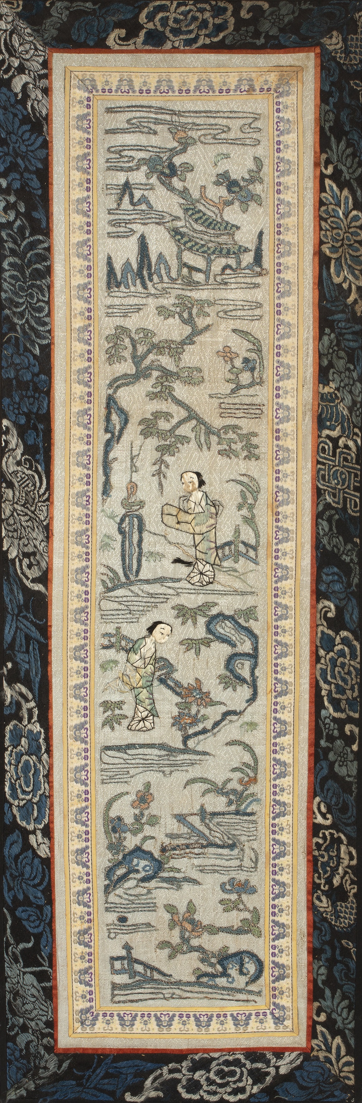 Appraisal: Silk sleeve panelChinese in the Kesi style th Century worked