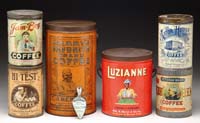 Appraisal: LOT OF THIRTEEN COFFEE AND TEA ADVERTISING ITEMS Includes -