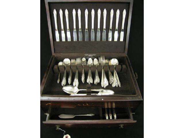 Appraisal: Pc Community Silverplate Evening Star Flatware Service for approx in