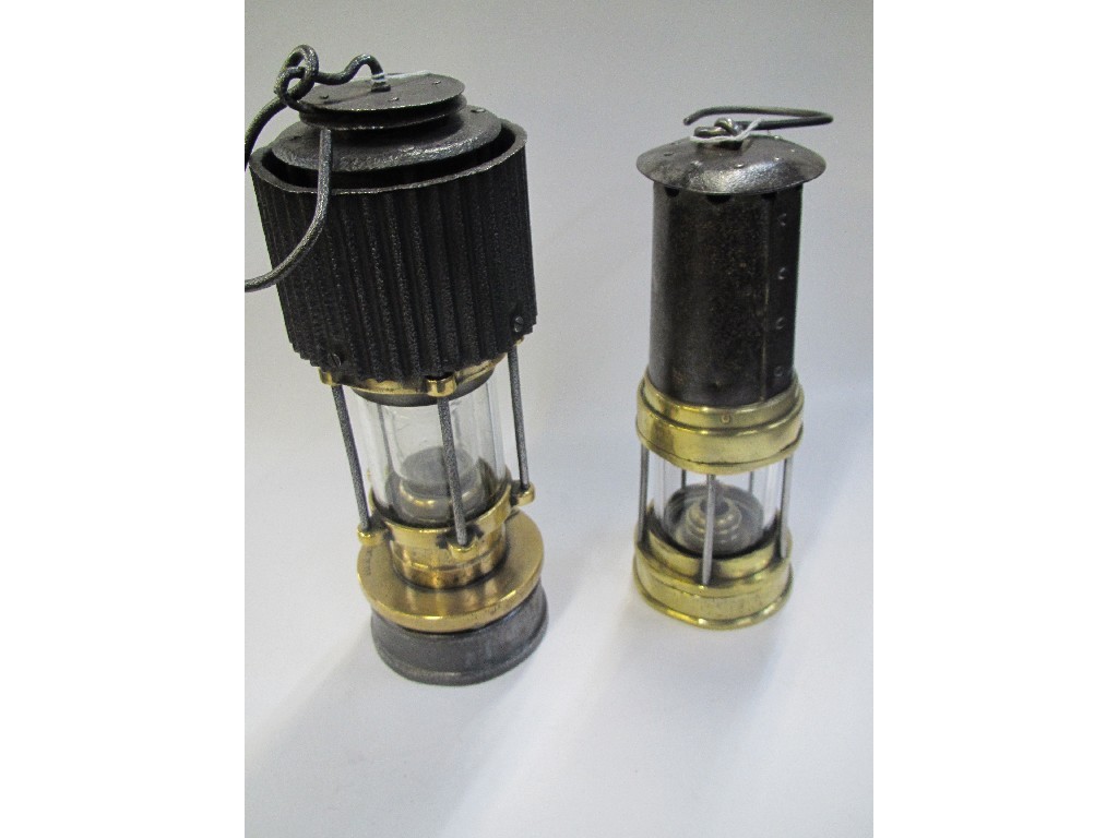 Appraisal: Lot comprising two miner's lamps