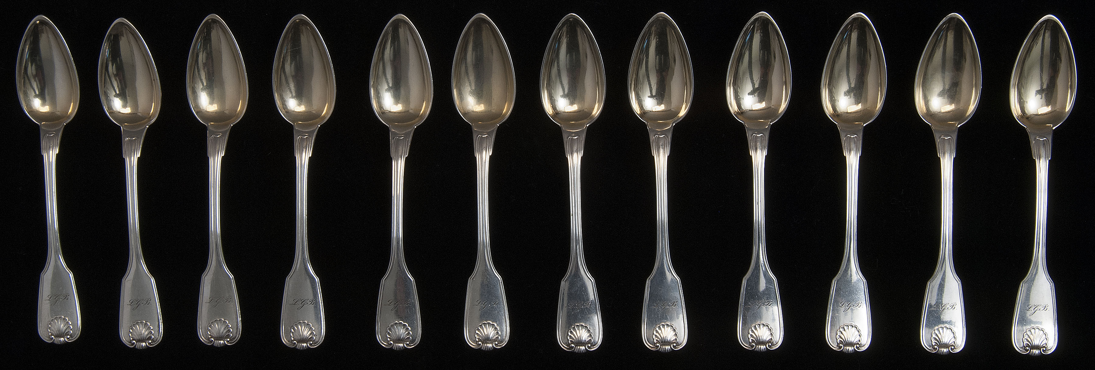 Appraisal: TWELVE CONTINENTAL SILVER TEASPOONS th CenturyThirteen loth standard In the