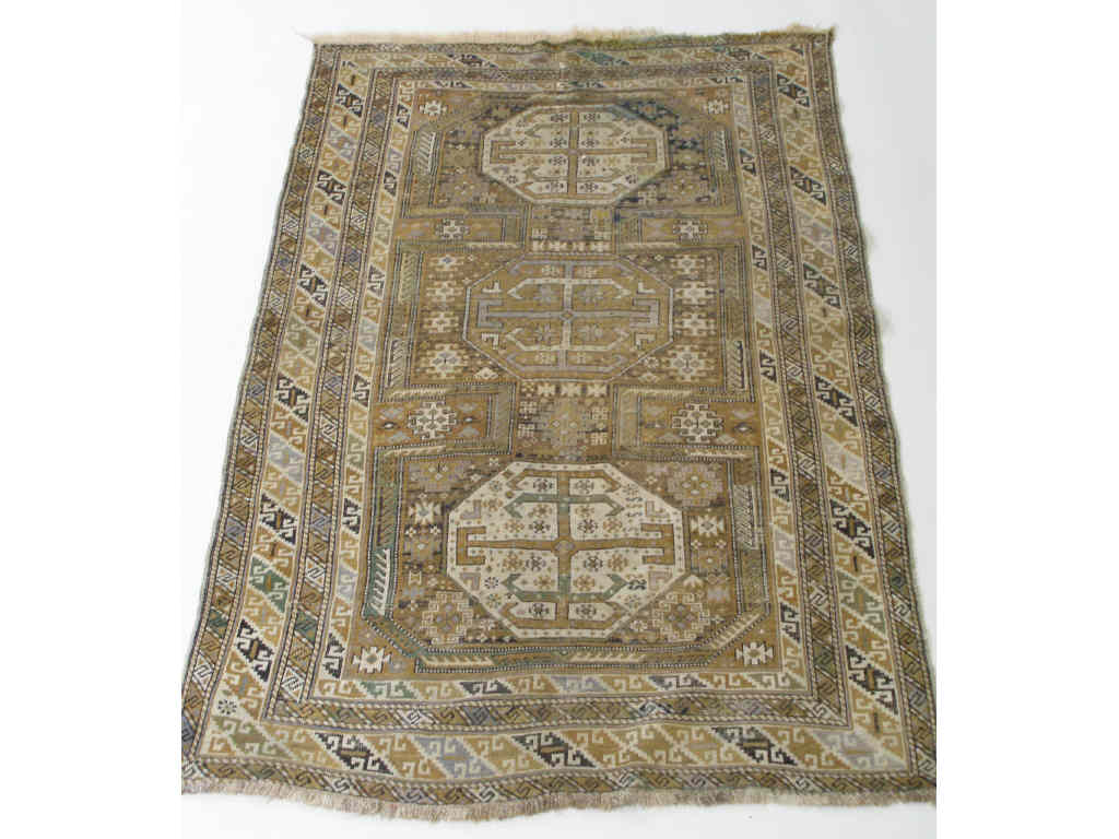 Appraisal: Antique Shirvan Rug Late th c antique Shirvan three central