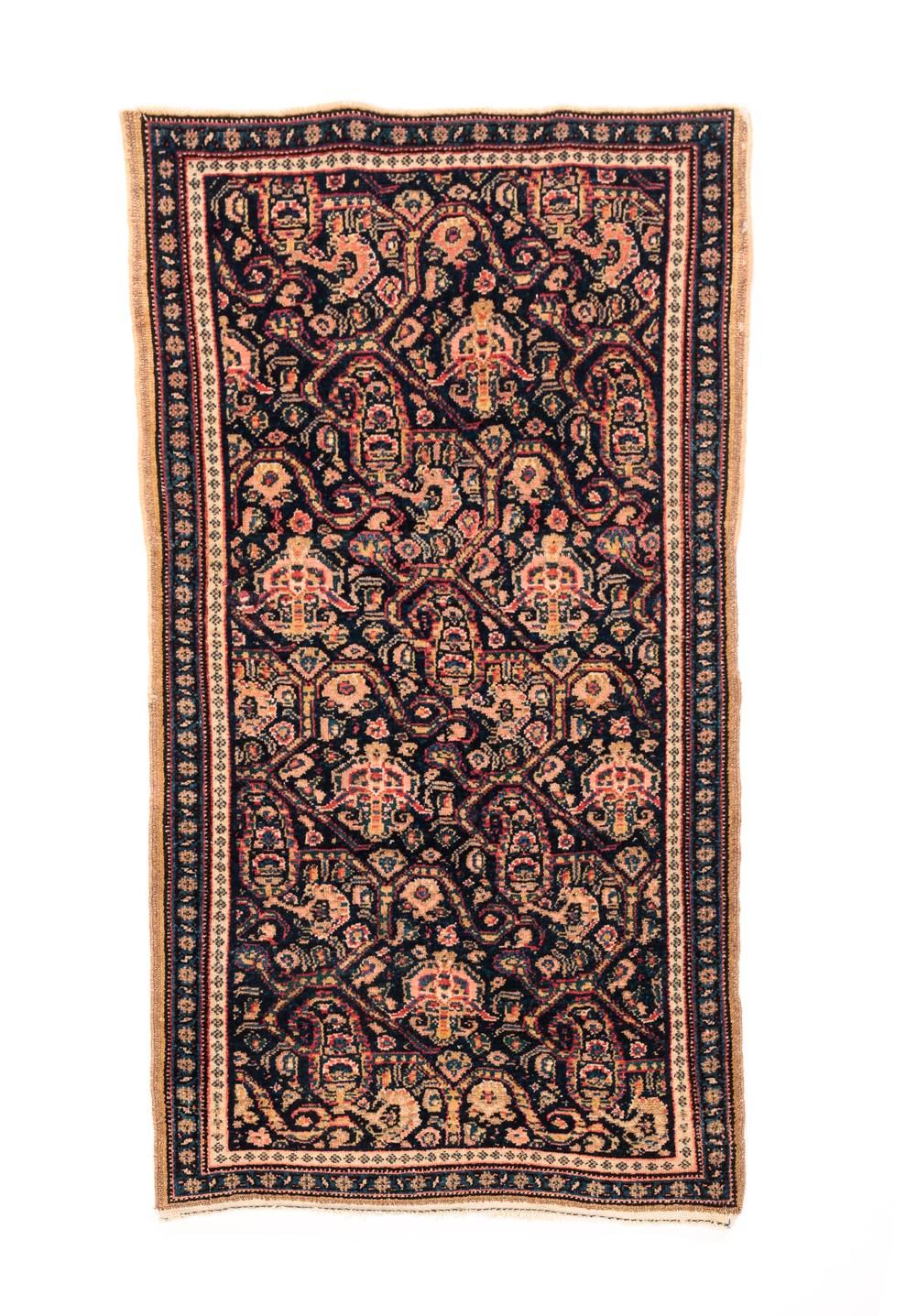 Appraisal: PERSIAN SENNAH MAT Ca Overall rare boteh design ' x