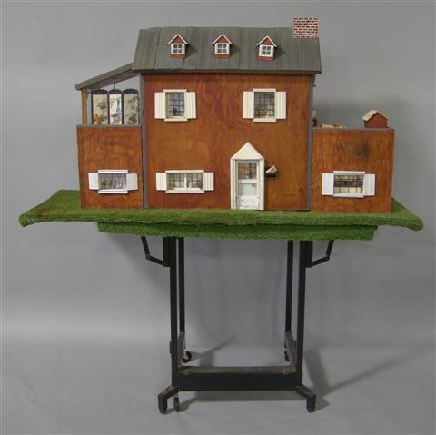 Appraisal: DOLL HOUSE AND FURNISHINGS Complete with furniture and accessories -