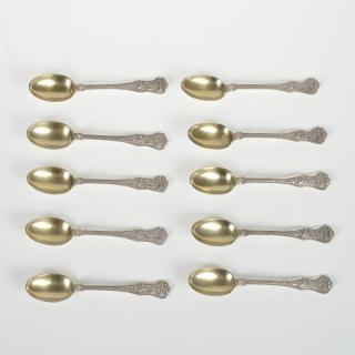 Appraisal: Tiffany Co Olympian pattern silver demitasse spoons th c pcs